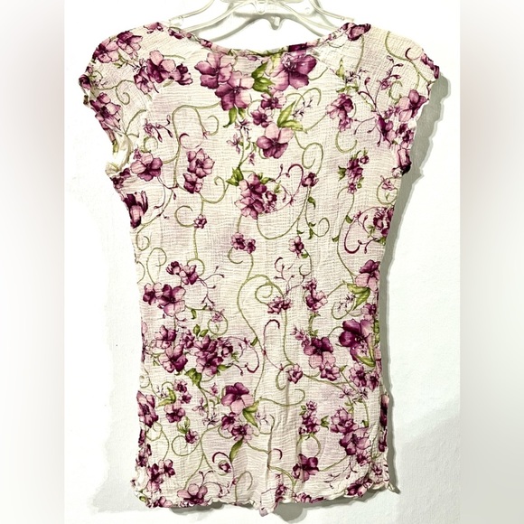 TOMMY BAHAMA FLOWER PATTERN 100% LIGHTWEIGHT COTTON SCOOP NECK CAP SLEEVES #78 - Picture 1 of 9